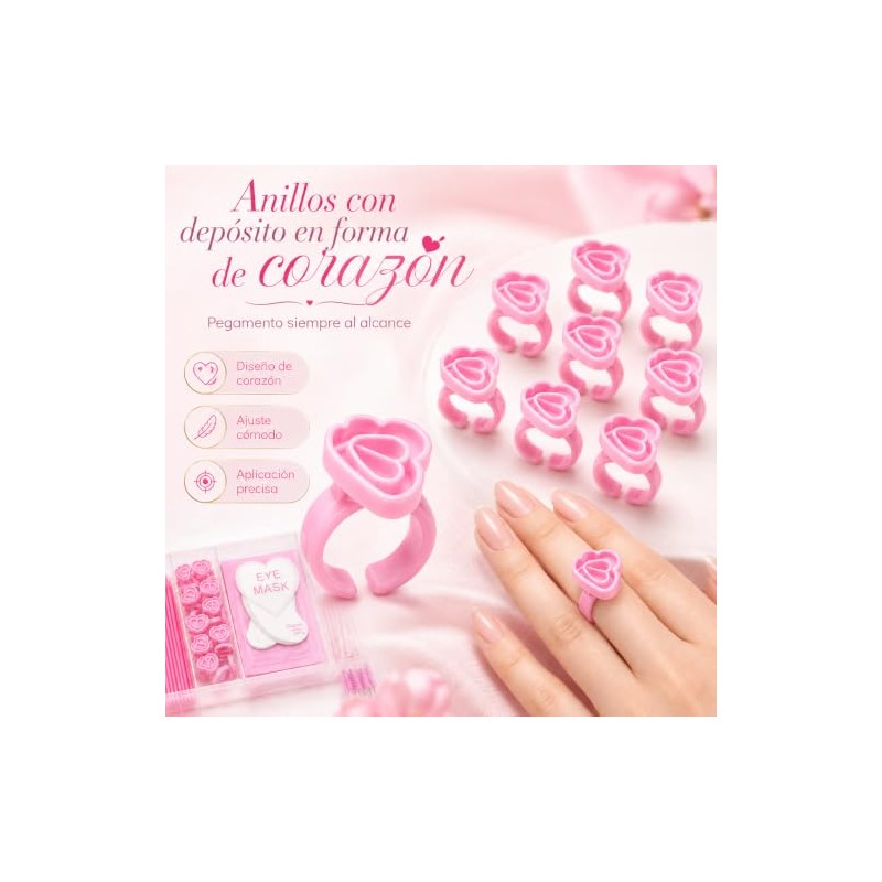 Lecute Set Profesional Aplicacion Extensiones de Pestañas Caja Organizadora Parches
