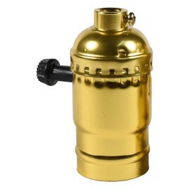 HQRP 3-Way Lamp Socket, Bulb Light Holder E26 Type 1/8 inch Pipe Thread US-Standard Screw Basic Metal, UL Listed