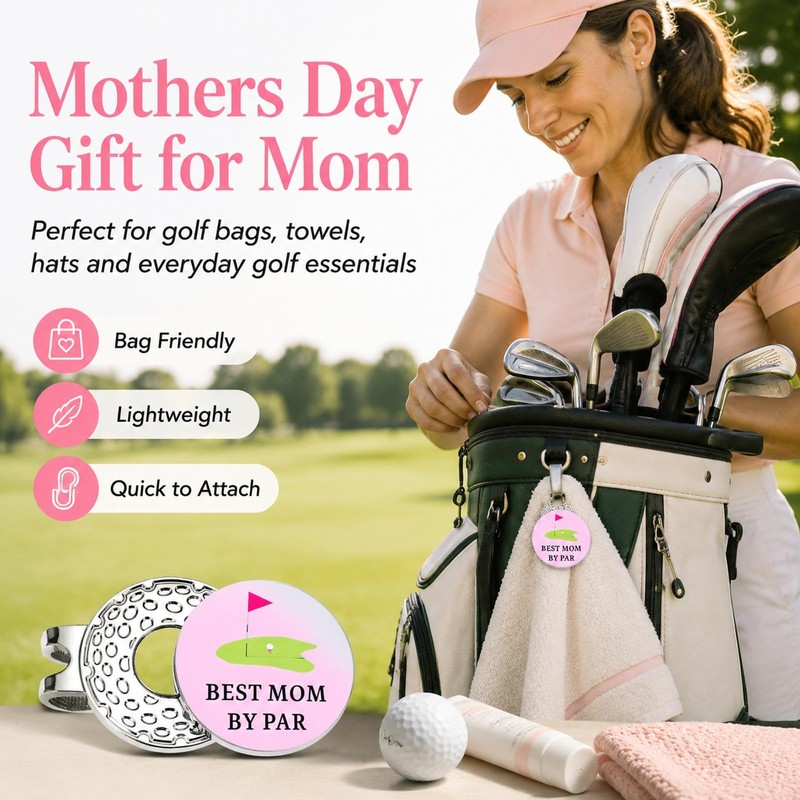 Golf Mom Gift,Pink Ball Markers for Mom Stepmom,Golf Accessories for