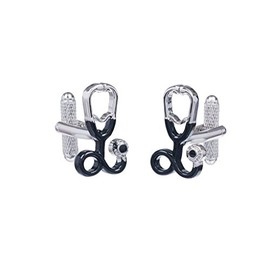 Cufflinks - Stethoscope Shirt Cufflinks in Onyx Art Cufflink Gift Box