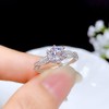 Shiny Full Diamond Ring 1Carat Round Cut Cubic Zirconia Promise