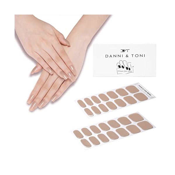 Danni&Toni Semi-Cured Nail Stickers Gel Nail Strips Nude Glaze Nail (28 Stickers)