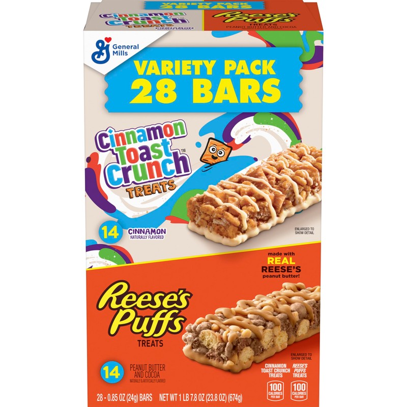 Cinnamon Toast Crunch and REESE'S Puffs Cereal Treat Bars Variety