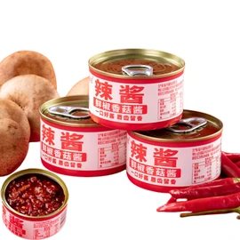 InstantMushroom Sauce，Chili Paste，Mushroom sauce，80g/3can, 240g，8.47oz Cans Chili Flavo Sauce, Picked Red Green Peppers, Delicious Mushrooms.