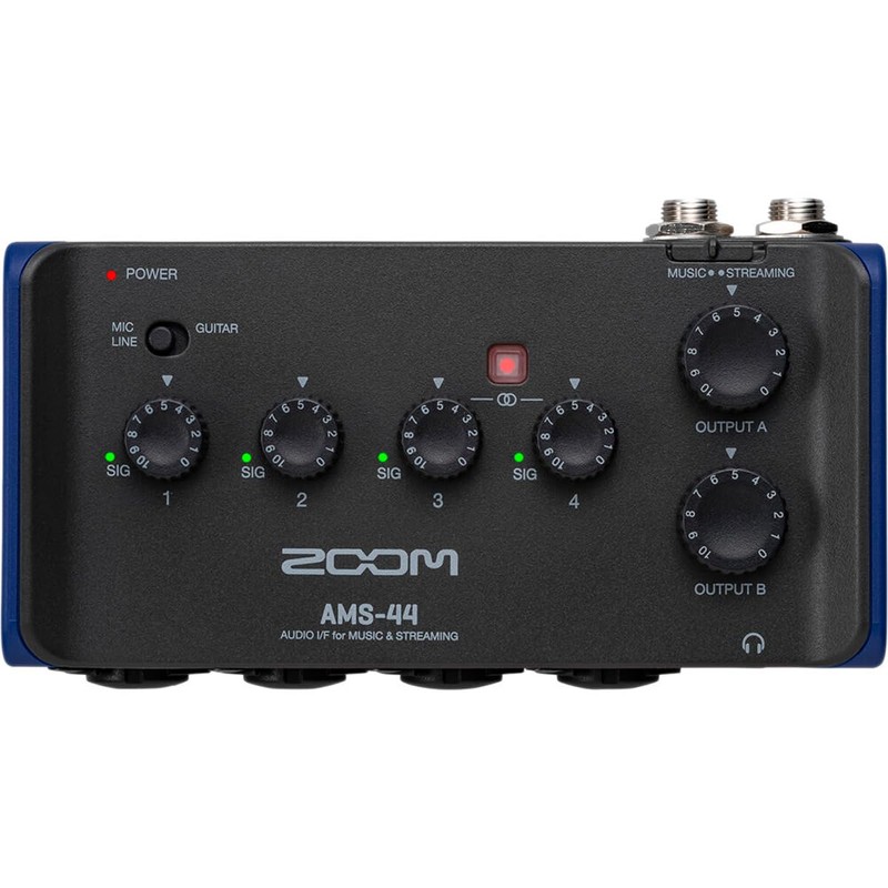 Zoom AMS-44 USB Audio Interface, 4 Inputs, 4 Outputs, Loopback,