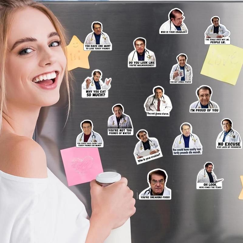 Doctor Phrase Pattern, 12pcs/set Fridge, Room Adults Inspirational Refrigerator Diet