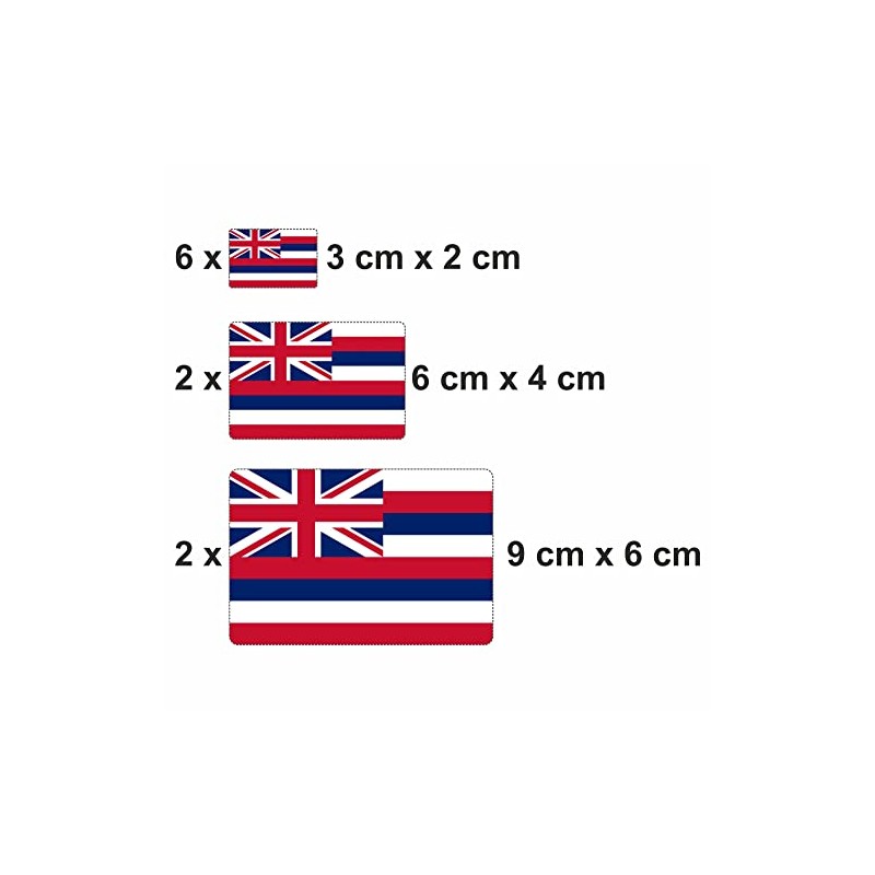 Pack of 10 Flag Stickers Hawaii Set | Sticker Hawaii