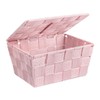 Wenko Adria Storage Basket with Lid, pink, 14 x 19