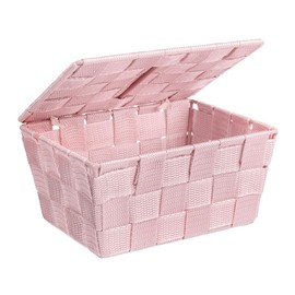 Wenko Adria Storage Basket with Lid, pink, 14 x 19 x 10 cm