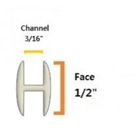 Cascade metals 1/2 Round H Stained Glass Lead Came with 3/16 channel (6ft)