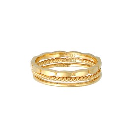 Elli Women's Ring Stacking Trio Basic Minimal Timeless Blogger in 925 Sterling Silver, Sterling Silver, None