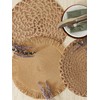 DII Woven Kitchen Collection Round Placemat Set, 15" Round, Natural