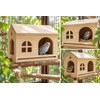 Wooden Bird House for Small Birds – Removable Bottom Net,