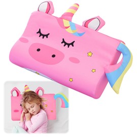 Yuragim Schlummerkids Kissen Kinder, Calmly Kinderkissen 46 x 26 cm, Kawaii Tiere Kinderkopfkissen, Memory Atmungsaktiv Komfortkissen Kinder, Ergonomisches Kissen Kinder mit Kühlender Kissen Bezug