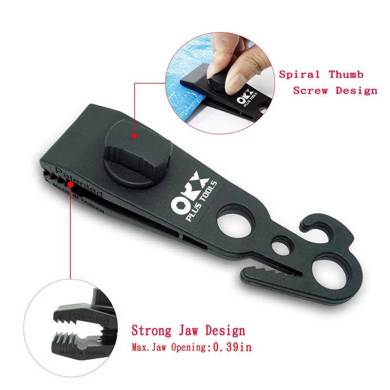 ORXPLUS TOOLS 4pcs Tarp Clips Thumb Screw with Hook Tail