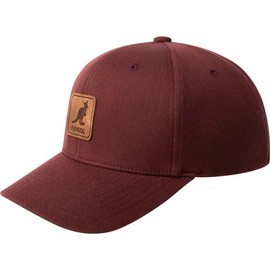 Kangol Leather Patch Flexfit Baseball Hat - Maroon/S/M Baseball & Sport Caps