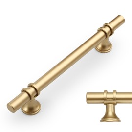 Amerdeco 10 Pack Gold Cabinet Pulls 5 Inch(128MM) Hole Centers Kitchen Cabinet Handles Cabinets Hardware Drawer Pulls AM002