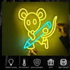 WEDXIXI Pencil Mouse Neon Sign Yellow Led Neon Signs Classroom