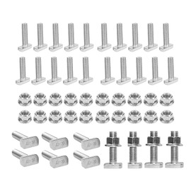 Hammer Head Screws M10 x 25, 20 Pieces Hammer Head Screws Set, Flange Nuts Hammer Head Screws Set for Anchor Rail Screws, Greenhouse Stainless Steel Photovoltaic and Solar Mounting (M10)