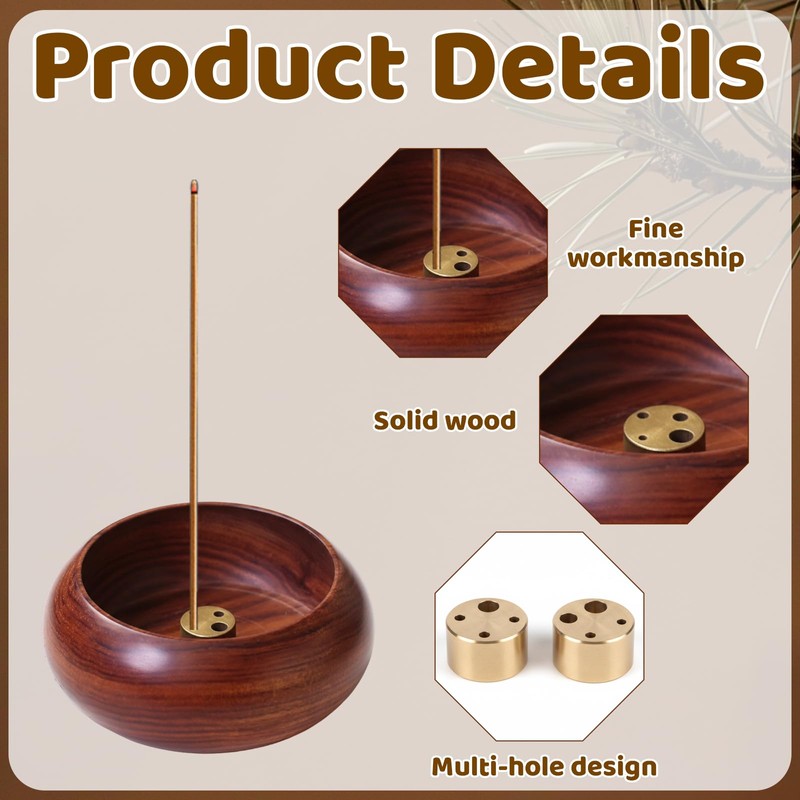 Incense Holder, 2 Mini Multi-Hole Bases for Incense Sticks, Compact