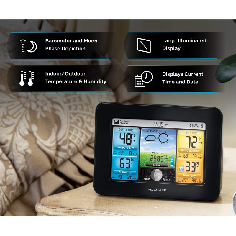 AcuRite Wireless Home Weather Station with Color Display, Indoor Outdoor