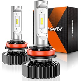 SEALIGHT H11/H8/H9/H16 Bulbs or H11 Fog Light, 30,000LM Super Bright Fog Bulbs, H11 Powersport Bulbs 6000K White Plug and Play, 2-Pack