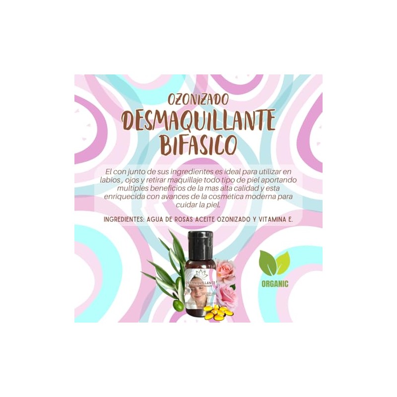 Desmaquillante Bifásico Ozonizado con Agua de Rosas y Vitamina E