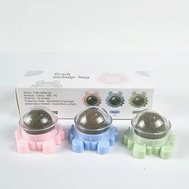 Bola Giratoria Con Hierba Gatera De Juguete Para Gatos, 3pz