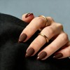 Uñas postizas almendradas con punta francesa mate corta, uñas postizas