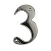 Beautiful 3 Inch Bevelled Edge Polished Chrome Door Number 3
