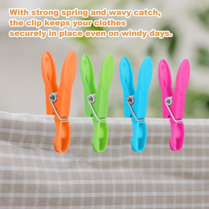 Clothes Pegs, Set of 60 Plastic Durable Feathers Clothes Pegs