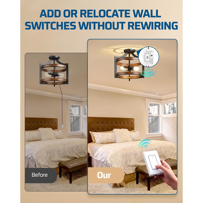 DEWENWILS Wireless Remote Light Switch, Expandable Wireless Wall Switch Kit,
