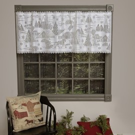 Heritage Lace White Sleigh Ride 60" X 20" 4-Way Mantle Scarf