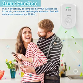 Air Purifiers Plug in Wall for Home, Small Odor Eliminator丨Ozone Negative Ion Dual Function丨Ionizer to Remove Smoke Pet Smell Portable Deodorizer Freshener Cleaner for Bedroom Bathroom Kitchen (White)