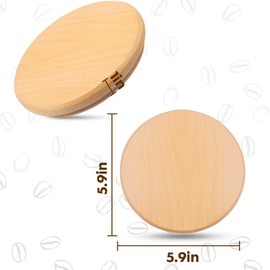 for Breville Barista Express Espresso Machine, Coffee Bean Replacement Lid on Coffee Maker Top Wooden Hopper Lid with Sealing Ring, Espresso Machine Accessories Bean Cover, Beech Wood