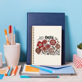 WXHUM Cute Floral Bible Notebook Journal for Girls Women, Journaling Notebooks Prayer Journal Christian Church Notebook Work Office Meeting, Gifts for Flower Lovers, 5.5x8.3