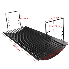 Uniflasy 20 Inches Ash Pan Replacement for Chargriller 5050, 5072, 5650, 2123, 2223, 2823 Charcoal Grills,Char-Griller Grill Grate Model 200157,Chargriller Replacement Part with 2pcs Fire Grate Hanger