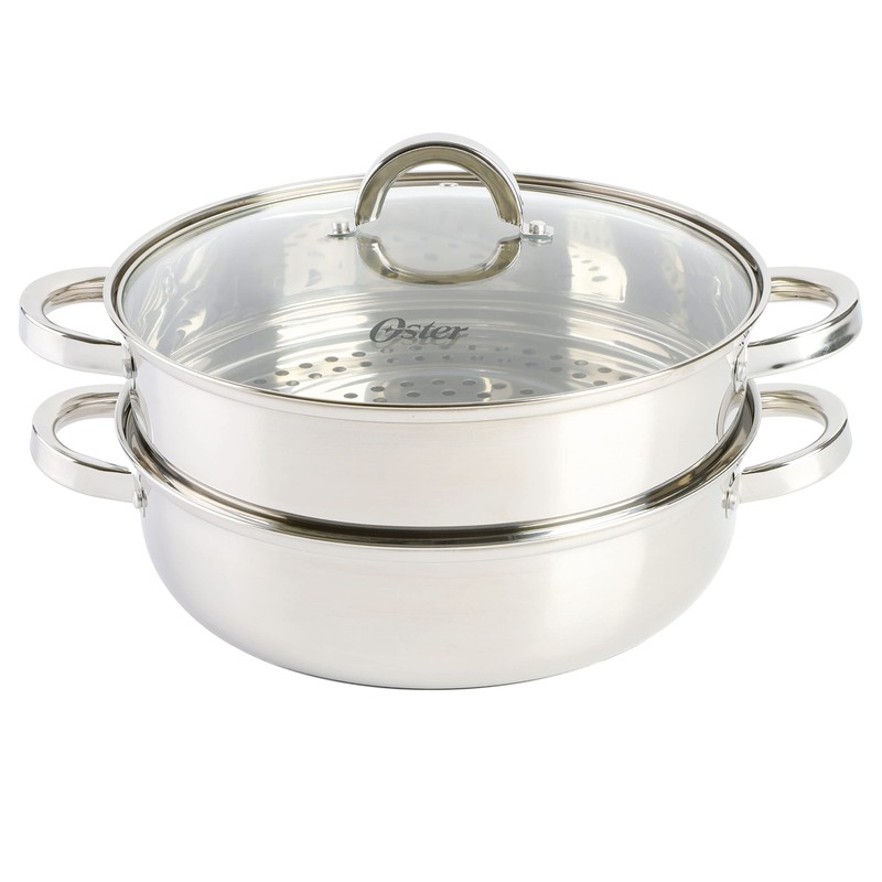 Oster Sangerfield 11-Inch Stainless Steel Everyday Cookware Pan with Steamer