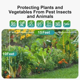 Garden Netting Pest Barrier: Ultra Fine 15'x10' Bug Netting for Garden Protection Row Cover Raised Bed Screen Mesh Greenhouse Mosquito Net, Protecting Tree Plants Vegetable Flowers Fruits