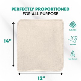 ZUPERIA Cotton Shop Towel – Absorbent Shop Towels and Multipurpose Cleaning Towels for Automobiles, Industries, Garage, and Homes (White, 14 x 12 - Pack of 500)