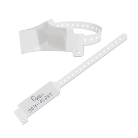 100 Adjustable Medical ID Wristband for Adults & Seniors – Waterproof White Hospital Bracelet – Durable Plastic Wrist Band for Elderly, Patient Use, Caregiver, or Clinic ID Needs (White)