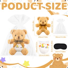 16 Pcs Baby Shower Games Bear Blindfolded Diaper Changing Games Kits with Bear Eye Mask Diapers for Baby Shower Winner Prizes Gifts Bear Party Decoration