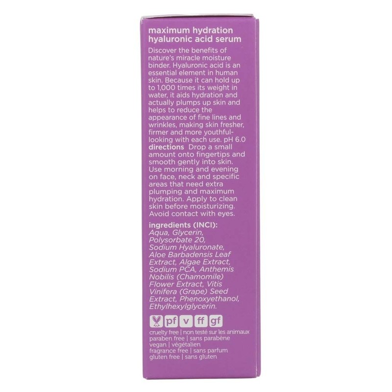 EARTH SCIENCE - Maximum Hydration Hyaluronic Acid Serum for Moisturizing