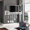 ABCOOL Wall Mount Microwave Oven Shelf Rack, White Carbon Steel