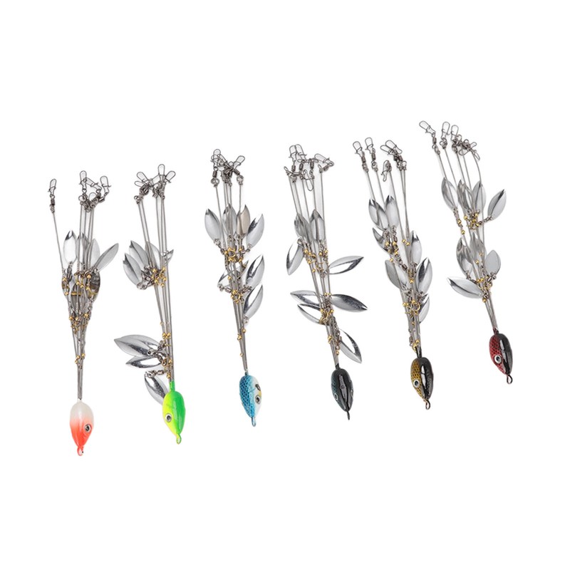 6 Pcs Umbrella Rigs with Sequin Fishing Rigs Lure 5