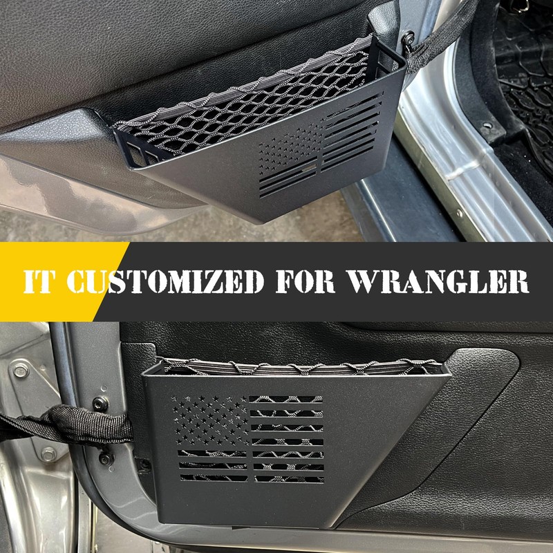DXGTOZA Metal Front & Rear Door Storage Pockets - 4PCS