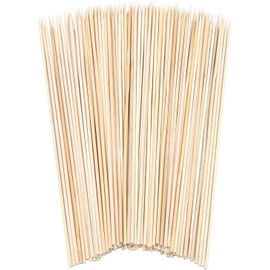 LIDOUK 25 cm/10 Inches Bamboo Skewers Natural Wooden Skewers Sticks for BBQ, Cocktail, Shish Kabobs, Party Essentials, 200 Pieces