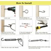 Roxanned 1/8" Stainless Steel Cable,100ft Wire Rope Kit Turnbuckles for