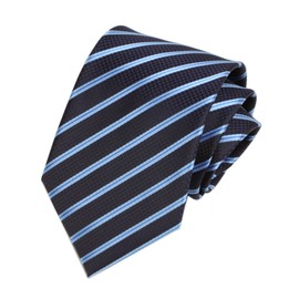 Men's Navy Blue Geometric Striped Tie Trendy Patterned Fashion Suit Suit Necktie