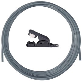 10 Metre PTFE Hose with Cutter, 4 mm x 2.5 mm, 2.5 mm ID × 4 mm OD PTFE Tube Teflon Hose for 1.75 mm for Bambu Lab A1/A1 mini/P1P/P1S/X1C, for Creality K1/K1 Max/Ender 3 V3 (Grey)